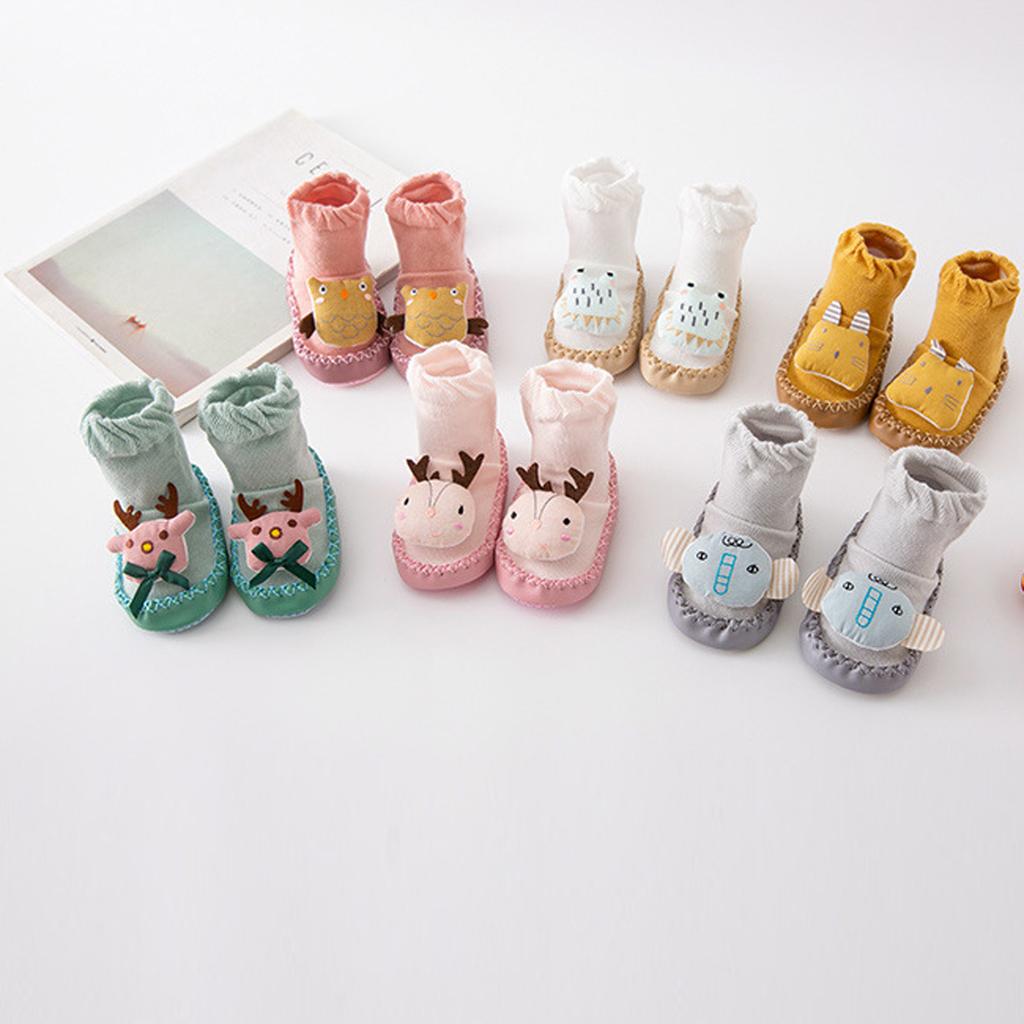 Newborn Baby Cartoon Newborn Baby Girls Boys Anti-Slip Socks Slipper Shoes Boots