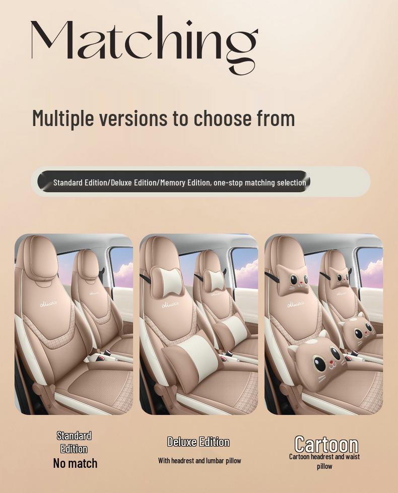 26 Model Wuling Hongguang Mini EV Seat Covers - Macaron Edition, All-Season Cushions