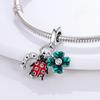Copper Original Four-Leaf Clover Seven-Spotted Ladybug U-Shaped Horseshoe Pendant Beads Fit Bracelet Women Diy Fine Gift