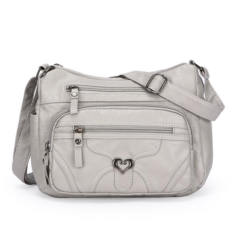 Damen Umhängetasche Große Kapazität Mehrschichtig Weiches Leder Mittelalterliche Muttertasche