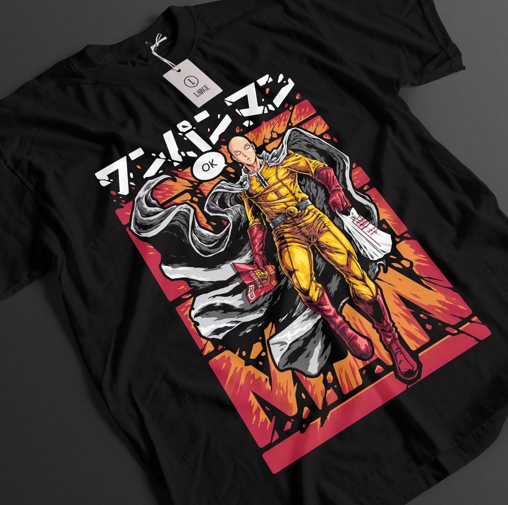 

One Punch Man Shirt Saitama Tshirt Genos T-Shirt Fubuki Top Garou Anime Tee 4XL