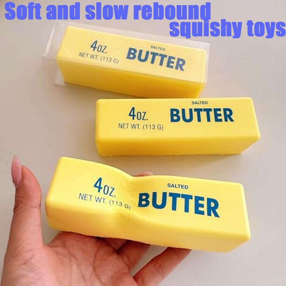 Bai Fen Bai Toys Butter Shaped Slow Rising Squishy Toys Playsets Fidget Toys Realistic Food Stress Relief Squeeze Toys Playsets For Adults Kids