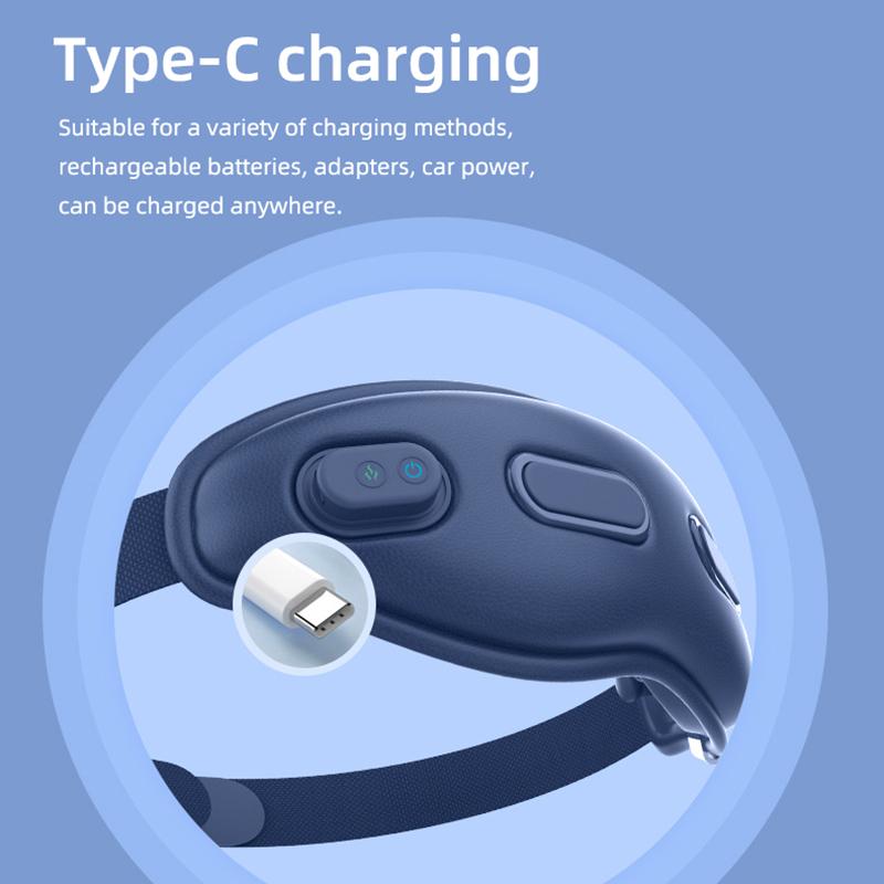 Smart Eye Massager Rechargeable Heated Eye Massage Instrument Massage Eyes Device Vibratable Reduce Eye Strain Improve Sleep