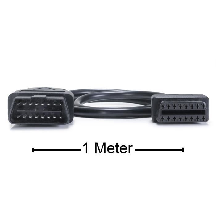Obd 2 ii Prise de rallonge vers prise femelle 1m Interface de diagnostic à 16 broches