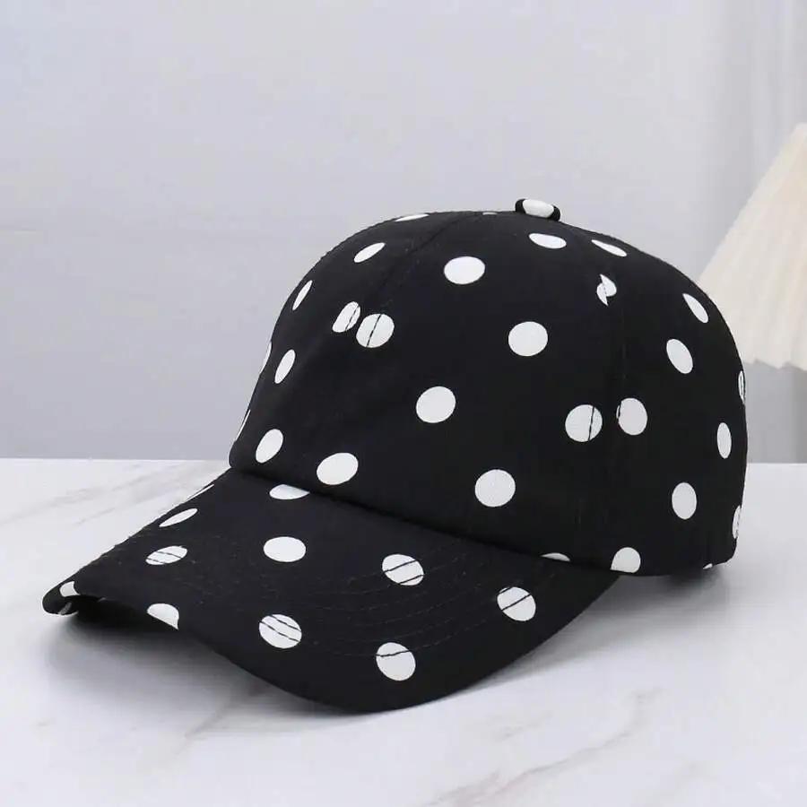 Polka Dot Baseball Cap For Women Large Head Circumference Face Slimming Duckbill Hat