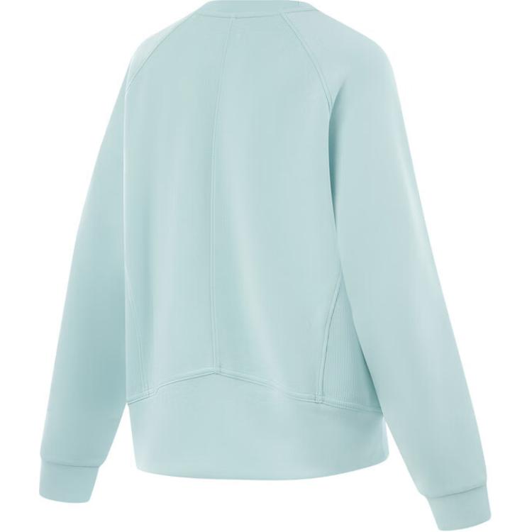 Li Ning Solid Color Round Neck Pullover Long Sleeve Sweatshirt Women Sweatshirt Mesh-Green AWDU144-2