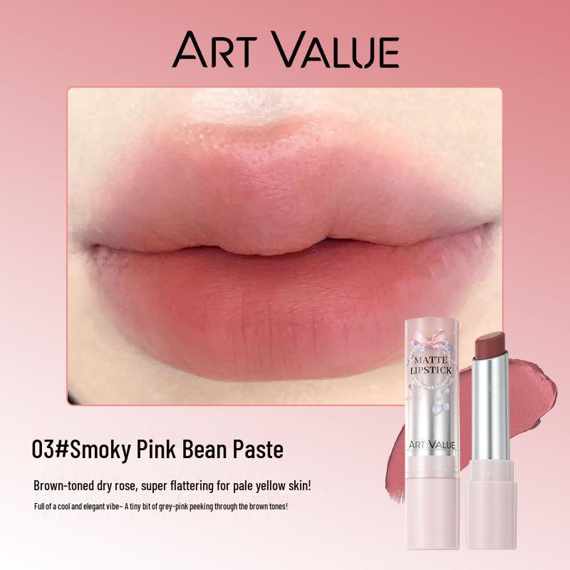 Art Value Velvet Matte Lipstick - Pearl Soft Mist, Light Brown for Women 3.8g
