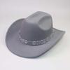 European and American Men's and Women's Western Cowboy Top Hats, Colored Diamonds, Gems, Hollow Felt Hats, Stage Performances, Festival Jazz Hats