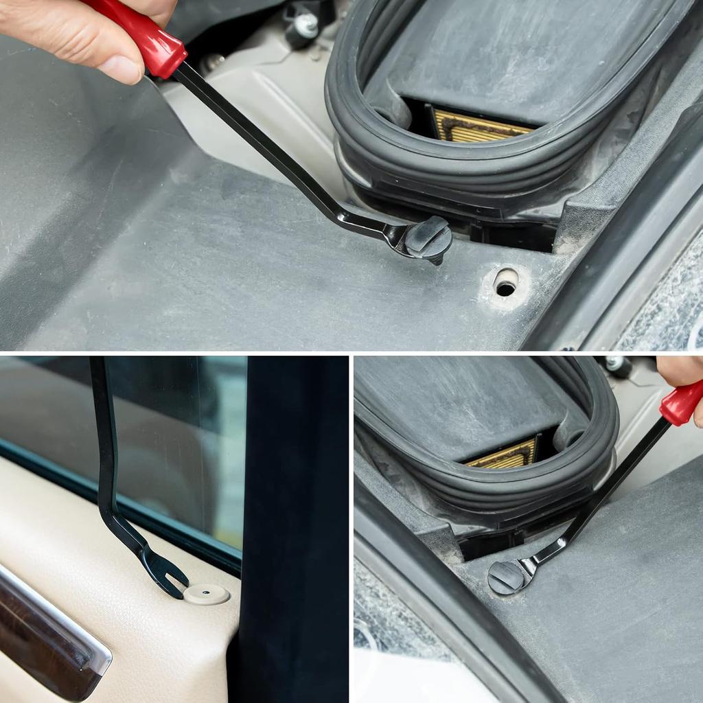 Wuiil AXELECT 5 Pack Auto Trim Removal Tool Kit, Car Panel Door Window Tools Kit,Auto Clip Fastener Remover Pry Tool Set(Red)