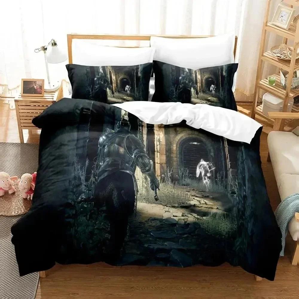 Luxury New 3D Print Game Dark Souls Bedding Set Duvet Cover Bed Set Quilt Cover Pillowcase king Queen Boys Adult Bedding Set