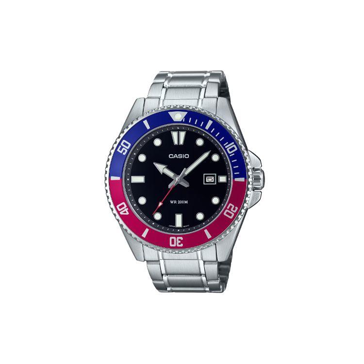 

Casio MDV-107 Series 200 Meters Waterproof Quartz Movement Stainless Steel Strap Watch Men watches Black MDV-107D-1A3 Black Dial