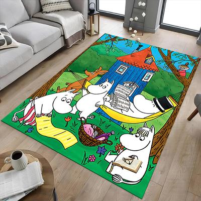 Moomin Family Picnic Carpet For Playroom Bedroom Living Room Sofa Home Decorkids Game Area Rug Nonslip Floor Mat