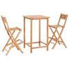 Day and Night - Day and Night Garden Bar Table and Chairs Set 3 Pieces Solid Oak Wood