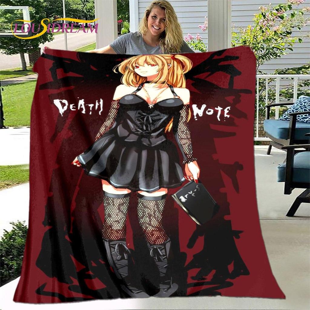 Anime Death Note Skräck Tecknad filt, Flanellfilt Slängfilt, Mjuk varm filt för Vardagsrum Sovrum Sängar Soffgåva