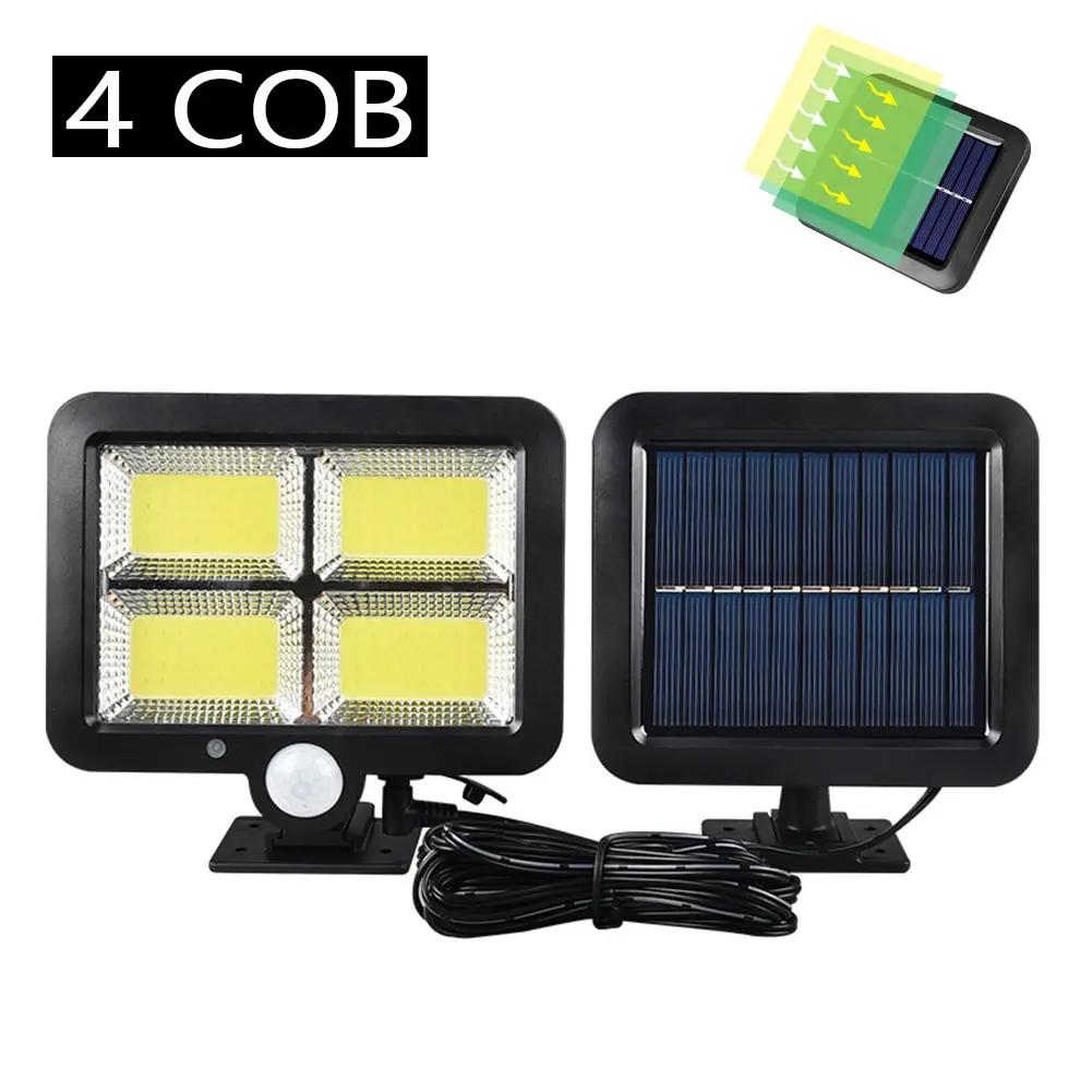 1/4/6 COB Outdoor Solar Light with Motion Sensor 3 Lighting Mode IP65 Waterproof for Patio Garage Courtyard Security Wall Light