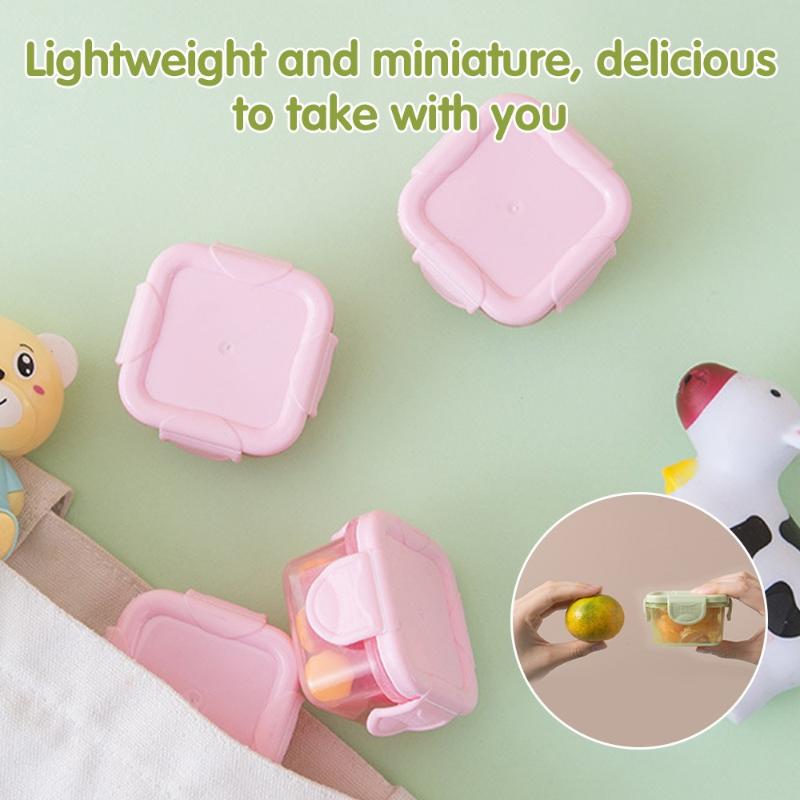 4Pcs 60Ml Baby Food Container With Leakproof Lids Mini Food Storage Box Condiment Sauce Containers