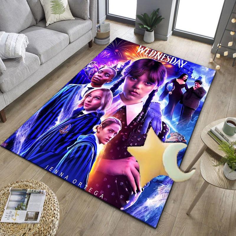 Wednes-day Gothic Family Reunion Office Rug Chair Mat, Game Carpet, Suitable for Front Door, Bedroom, Living Room, Desk, Holiday Gift