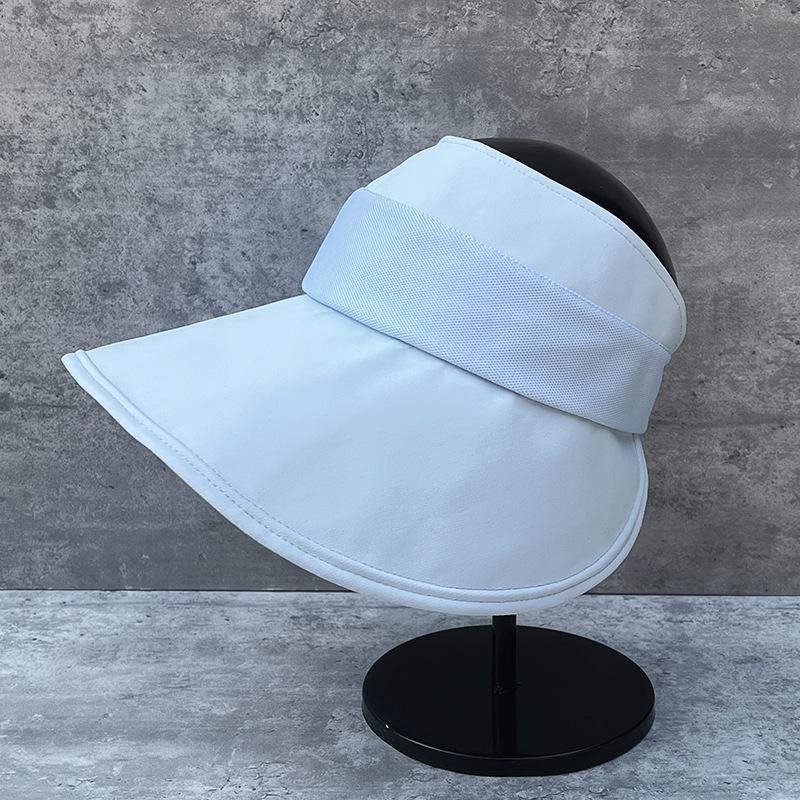 Cold Silk Cool Semi-Empty Top Hat Women'S Simple And Versatile Daily Ponytail Hat Summer Big Eaves Sun Hat