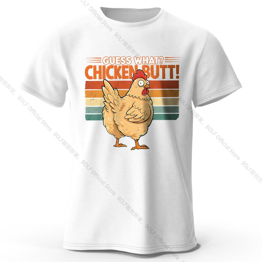 Men's Chicken Butt Printed T-Shirt 100% Cotton Oversized Silly Graphic Tees for Women Summer Tops Playful Streetwear