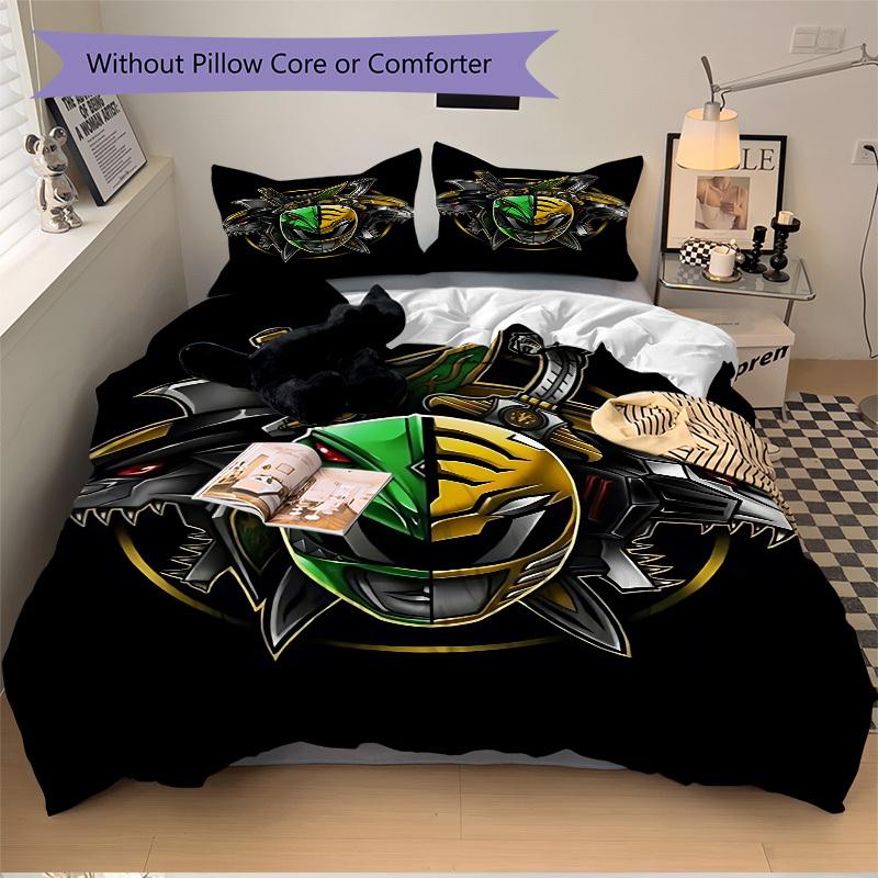 3pcs Power Rangers Comforter Set - Four Seasons Home High,Machine Washable Bedspread with Pillowcases (No Filling) yy250909066