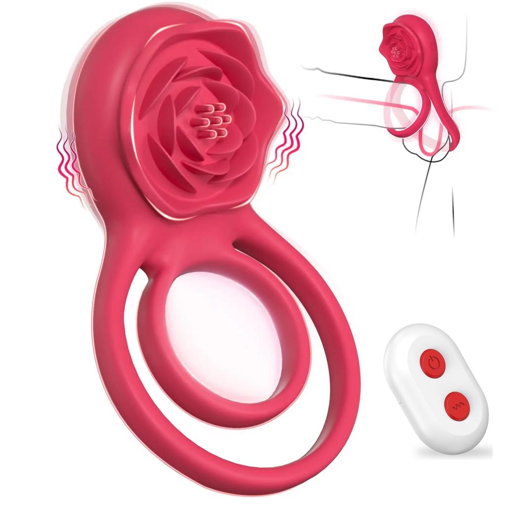 Cockring Couple Vibrator with Dual Motor Wireless Cock Penis Ring Adult Sexy Toys for Men Delay Ejaculation Penisring Vibrating
