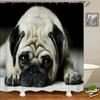 Perdele de Duș Drăguțe Amuzante cu Câini Pug Imprimare 3D Perdele de Baie pentru Animale de Companie cu Cârlige Poliester Impermeabil Paravan de Baie Decorațiuni pentru Casă