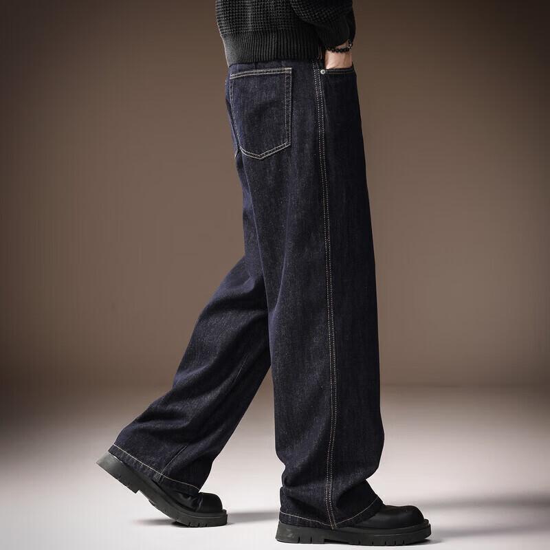 Мужские американские ретро джинсы прямого кроя с эффектом стирки S