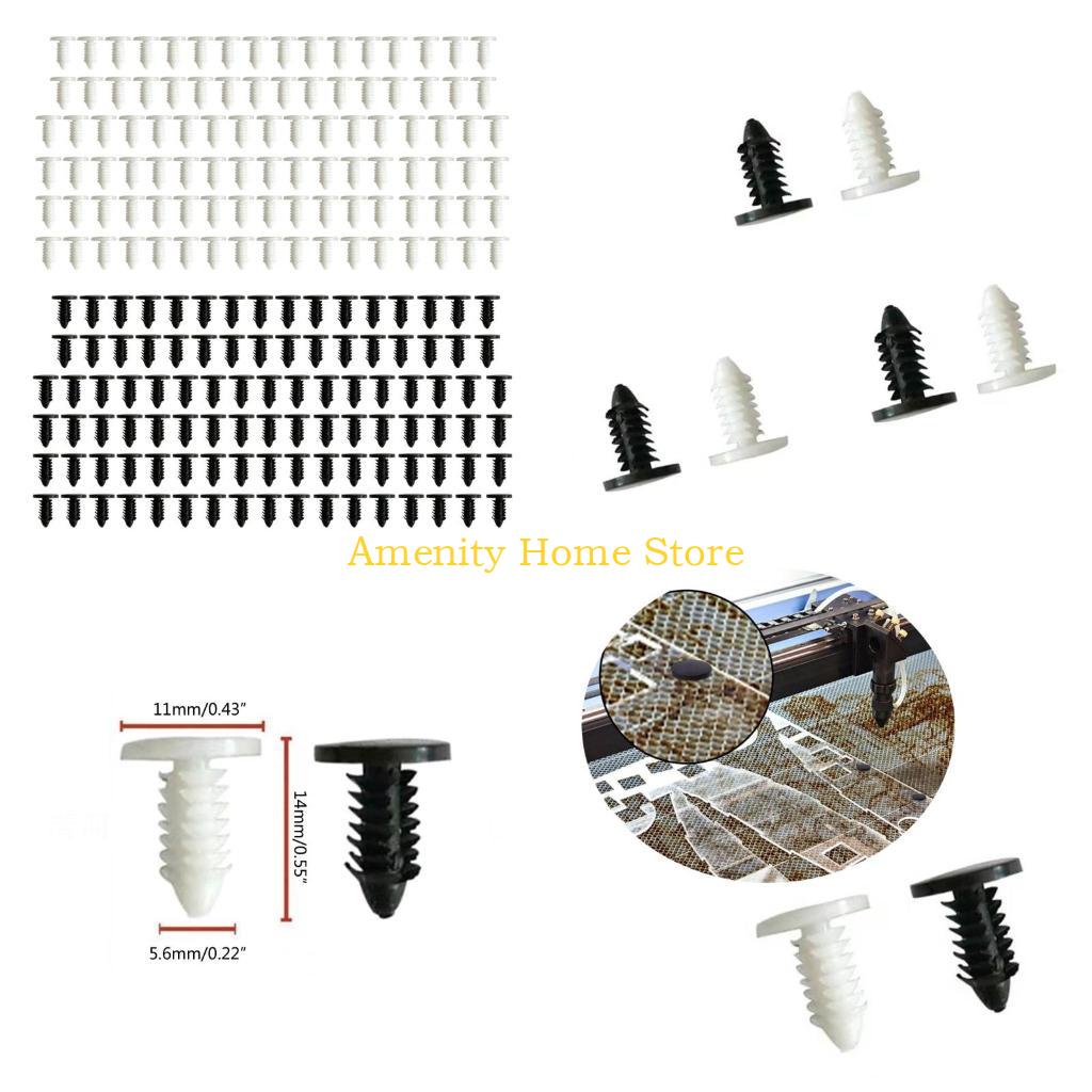 

F26C 100 Pcs Tree-shape Rivets Push Pins Rivet Honeycomb Lasers Bed Retaining Pins Fasteners Plastic Hole Hood Pressure Pins black