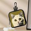 Trendy Mini Cat Coin Purse Water-resistant Lightweight Zipper Storage Bag PVC Portable Wallet Friends Gift