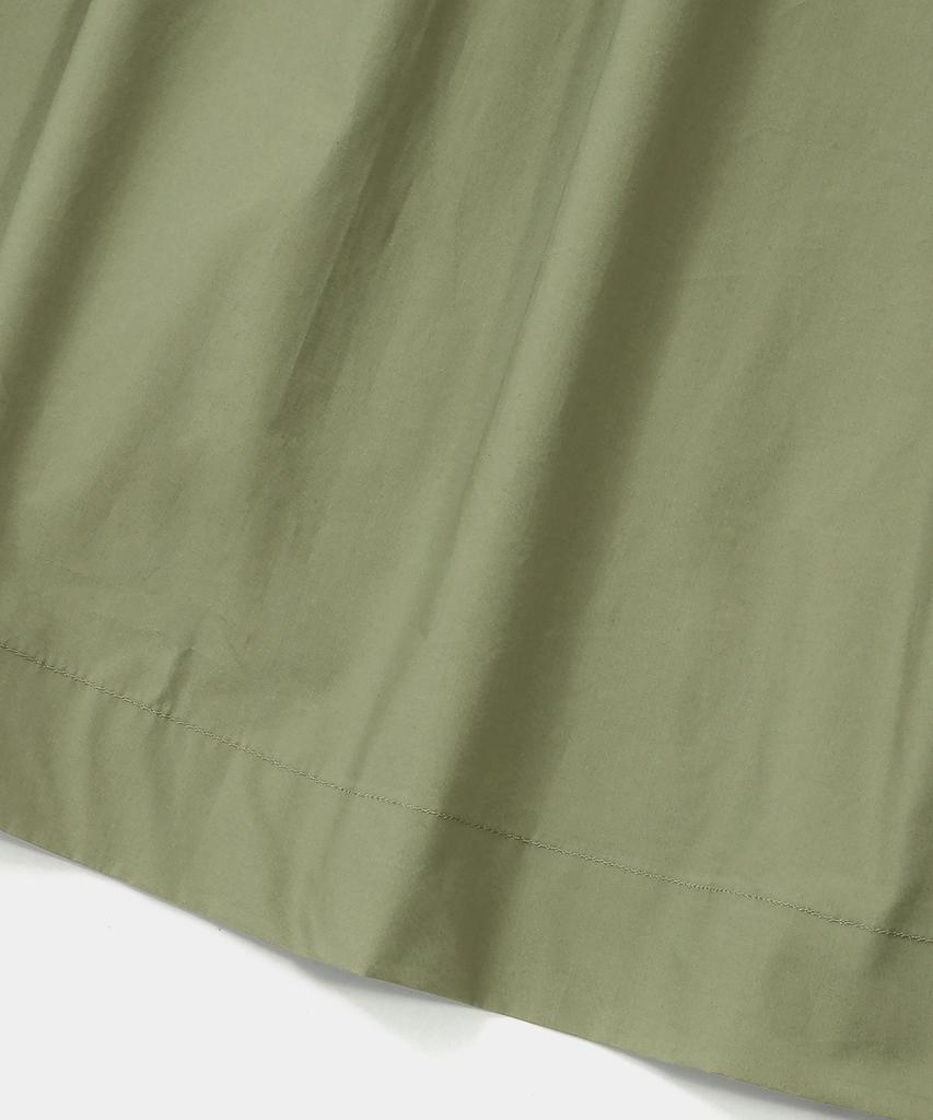COLUMBIA UNIVERSITY All-Round Pleats Cotton Long Skirts Khaki