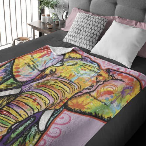 Elephant Print Flannel Blanket Sofa Bedroom Decorative Blanket Office Lunch Break Blanket