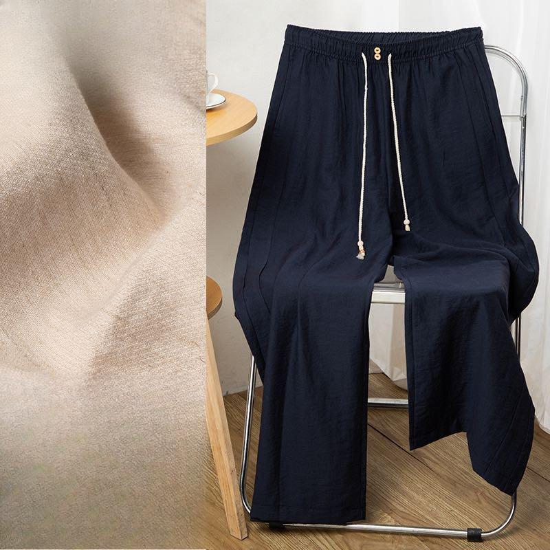 

Корейская версия новых хлопковых брюк-палаццо с высокой посадкой, свободные, дышащие, повседневные, прямые, тонкие брюки до пола XXXL тёмно-синий