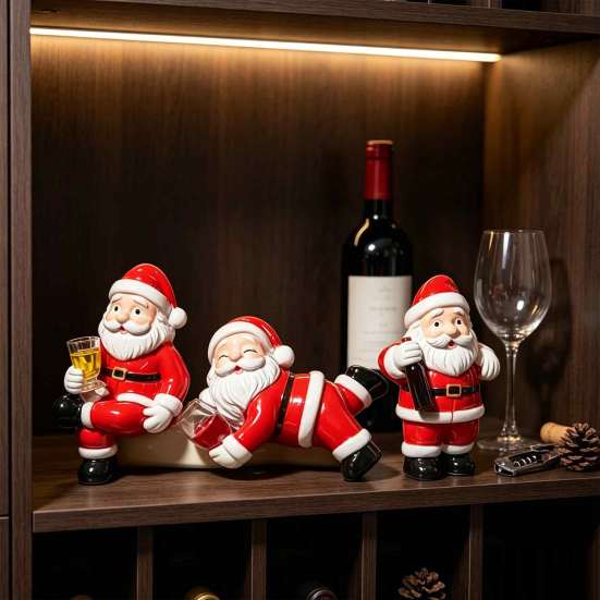 Small Garden Planters 3PCS Mini Santa Claus Resin Ornaments, Cute Desktop Figurines, Creative Ornaments Christmas Decorative Accents for Landscaping