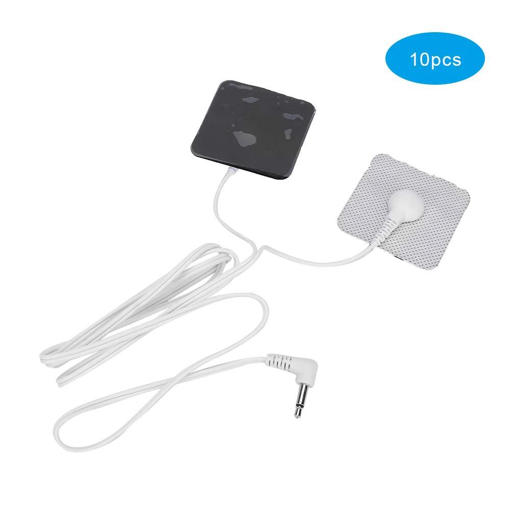 10 Stück 3,5 mm Elektrode Kabel für TENS-Gerät Physiotherapie-Maschine (2 Knöpfe)