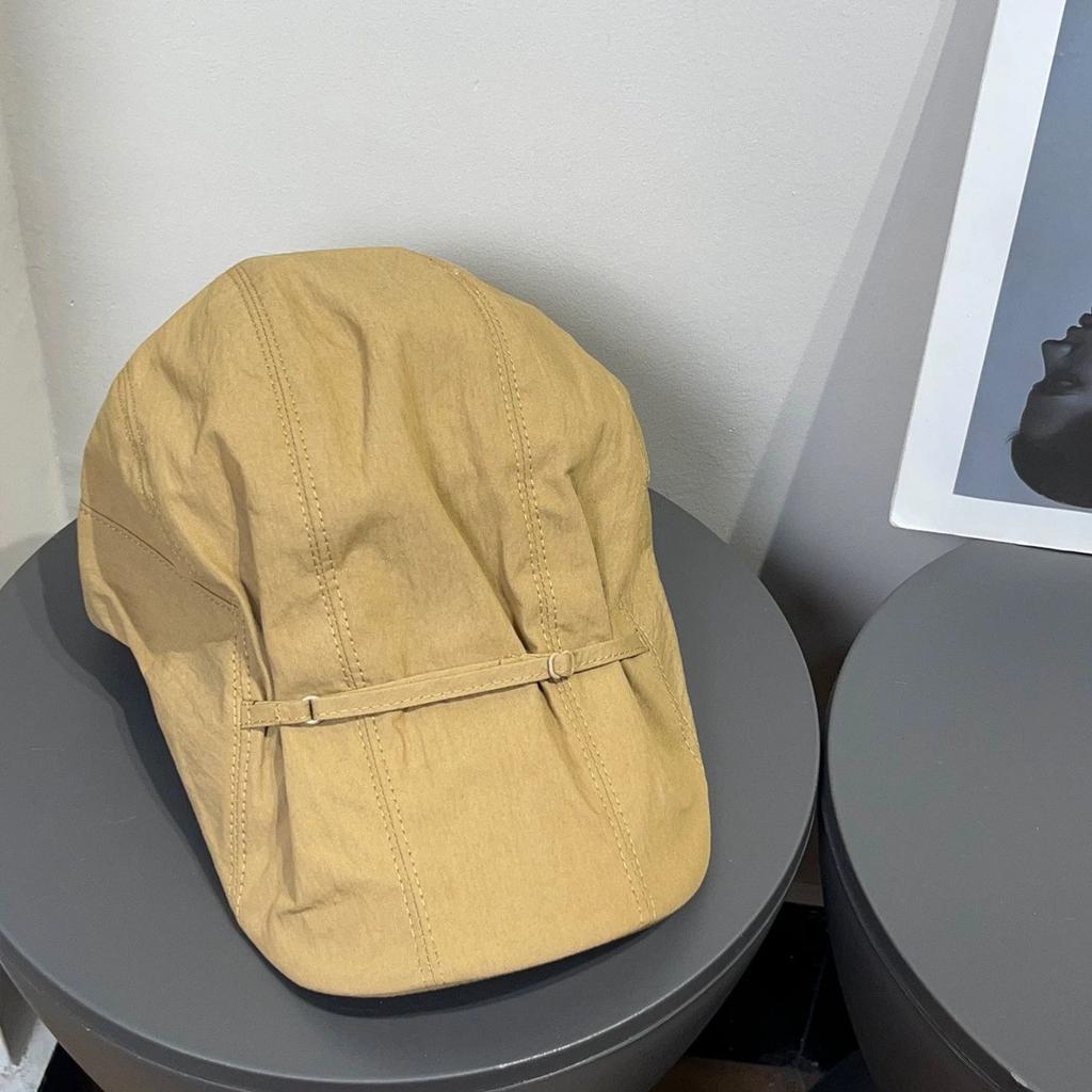 Strap design forward hat for women, spring and summer versatile baseball cap, face-slimming newsboy cap