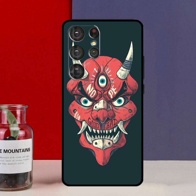 Oni Hannya Mask Funda Case For Samsung Galaxy S25 Ultra S9 S10 S20 FE S21 S22 S23 Plus S24 Ultra Phone Cover