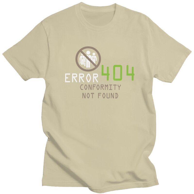 Custom Error 404 Conformity Not Found Tshirt for Men Short Sleeve Casual T Shirt Programmer Tshirts Slim Fit 100 Cotton Tee