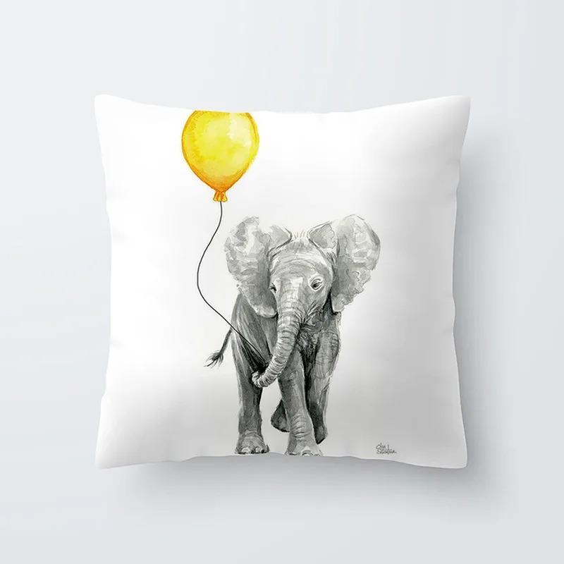 Yellow Geometric Decorative Pattern Pillowcase Office Living Room Home Pillowcase Car Ornaments