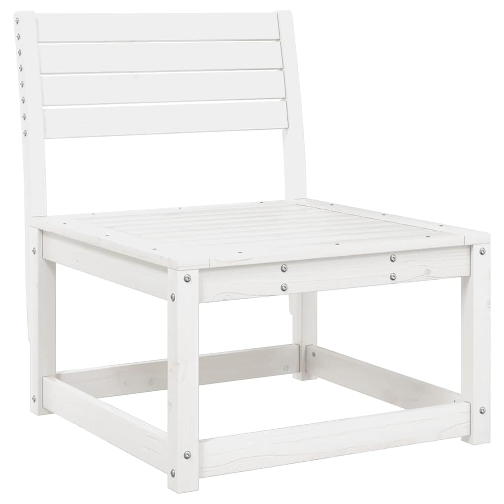 5 Piece Garden Sofa Set White Solid Pine Wood