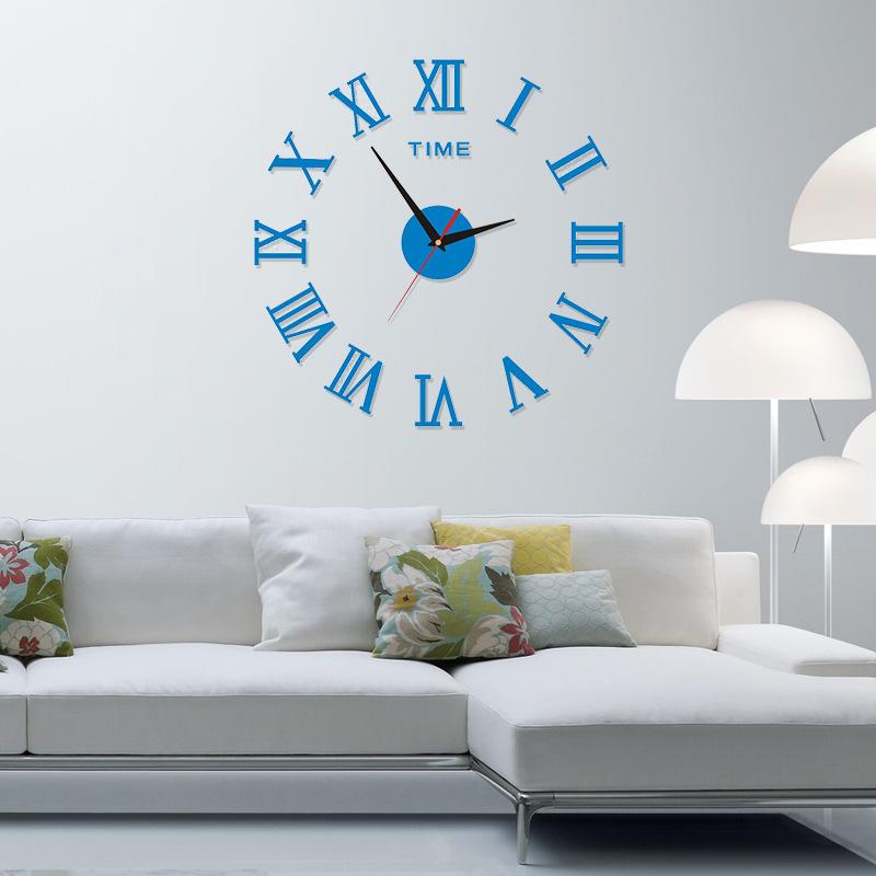 Product Oversized Acrylic Clock for Living Room Classic Roman Home DIY Creative Wall Clock