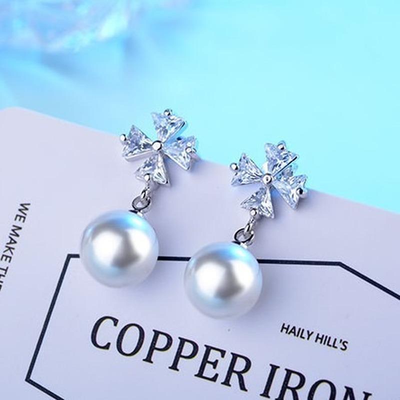 Lindon Ohrringe aus Zirkon-Kupferlegierung, Tropfenohrringe für Frauen, Hochzeit, Party, Geschenke