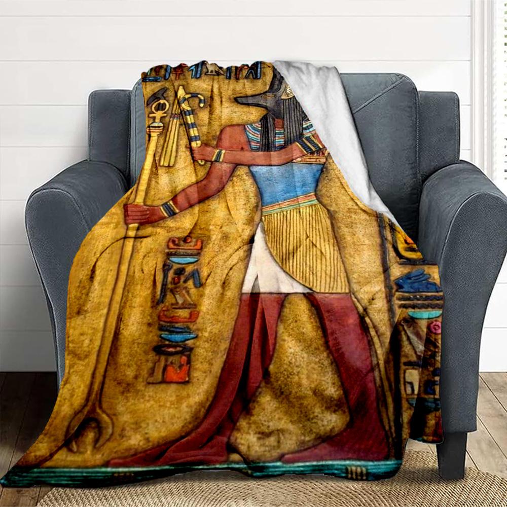 Ancient Egypt Flannel Blanket Throw Blanket Soft Warm Sofa Bed Camping Car home Decor Unique Christmas Gift C93047