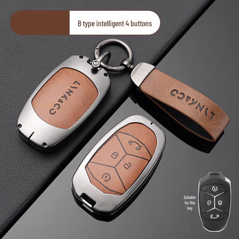 Zinc Alloy Key Case for Lynk & Co Models - Fits Z20, Z10, Co 900 - Premium Metal Smart Card Holder