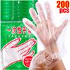 200/100Pcs Disposable Gloves Clear Anti-Slip Design Food Catering Baking Beauty and Hairdressing Transparent Gloves Wholesale