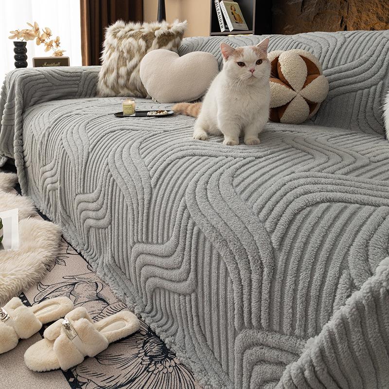 High-Quality American Style Anti-Cat Scratch Sofa Cover with Plush Sofa Cushion Protection