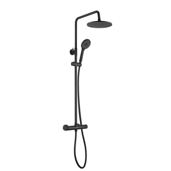 Cecipa @ Colonne de douche thermostatique avec Douchette Système Noir