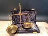 Antique Vintage Style Brass Balance ScalesVelvet Box & Complete Set