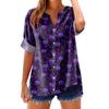 Women's Fashionable, Casual, Comfortable, Loose-Fitting Halloween Print Top