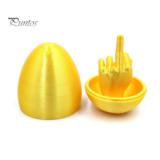 

3D-печатное яйцо в форме среднего пальца, цветное пластиковое пасхальное яйцо со средним пальцем внутри, украшение для домашнего офиса, настольный орнамент, розыгрыш, подарок