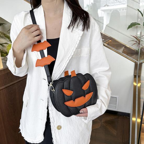 Pumpkin Crossbody Bag Halloween Pumpkin Purse Shoulder Bag with Adjustable Shoulder Strap for Party Street Daily Wear